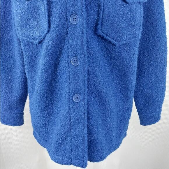 NWT! AUTRES FILLES! ROYAL BLUE BOUCLE KNIT, BOILED WOOL LOOK JACKET, COAT! SZ XS - Picture 5 of 9